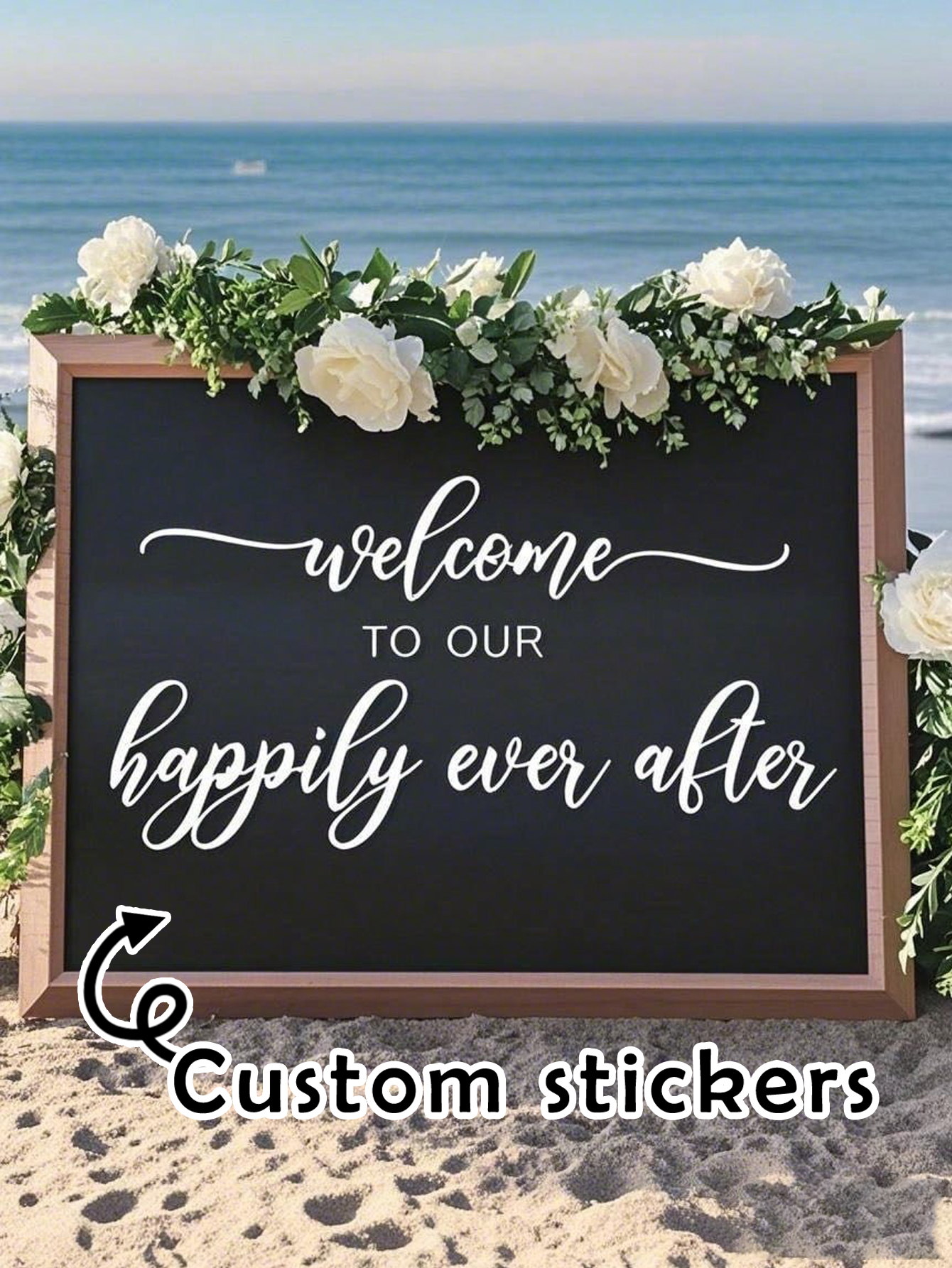White Personalized Wedding Welcome Stickers